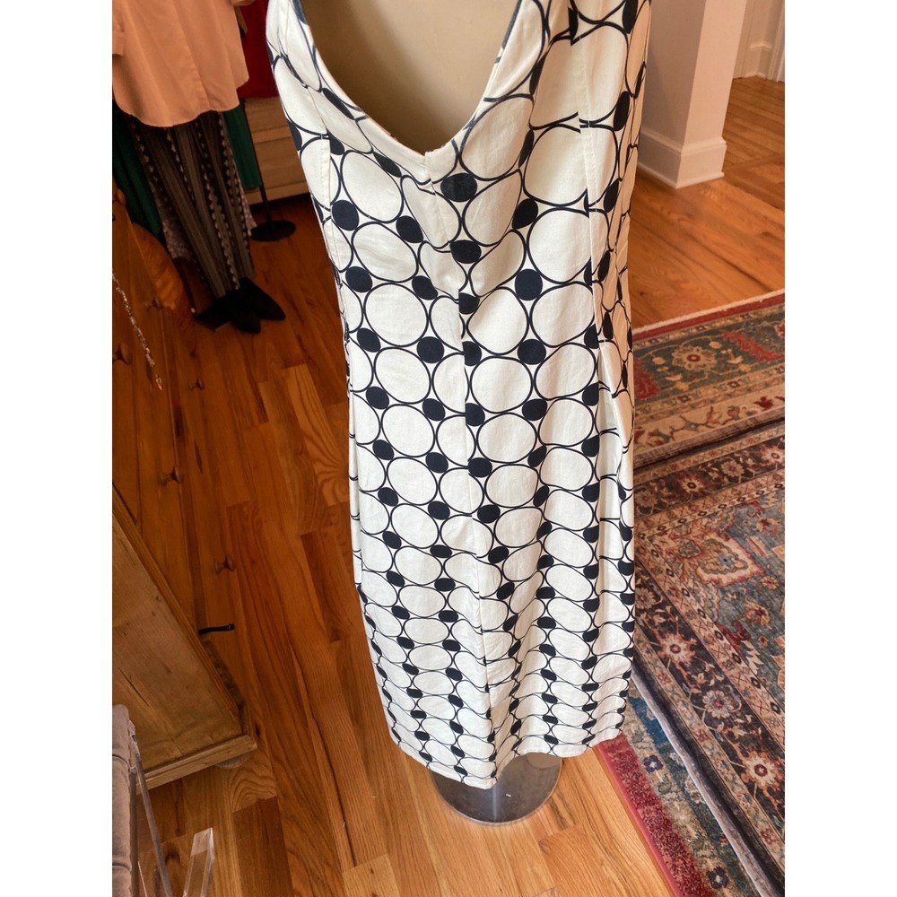 Sas La Fee Black White Geometric Circle Print Cotton Blend Dress Size 44 - Picture 6 of 12